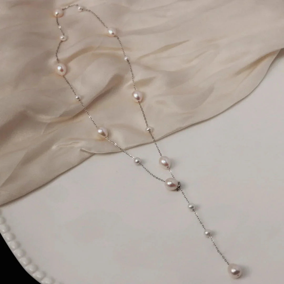 pearl;Pearl Station Necklace